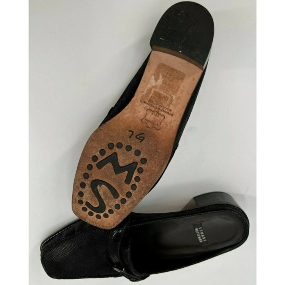 Stuart Weitzman Black Leather Mules/Slides Block … - image 6